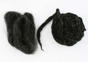 Natural color Silk blend black Churro Roving for sale